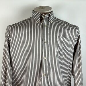 LINCS DC&CO. (Macy's)™️ Men's Size XL Gray/White Long Sleeve Button Front Shirt